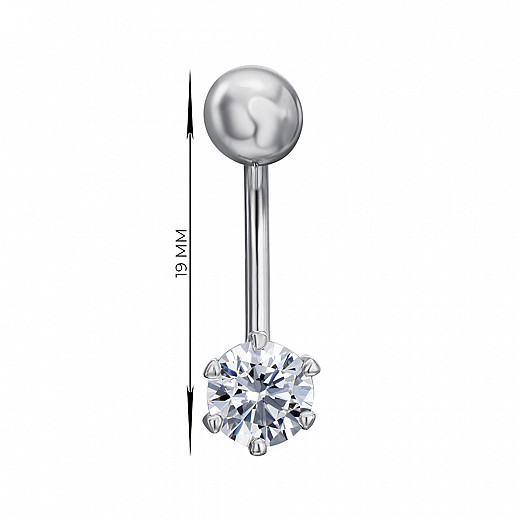 Сережка-пірсинг з білого золота з фіанітом Tesori Zirconia 21482/02/1/4024 №3
