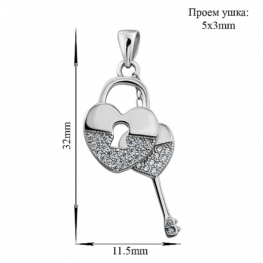 Підвіска зі срібла з фіанітами P3611-P/12/1 №2