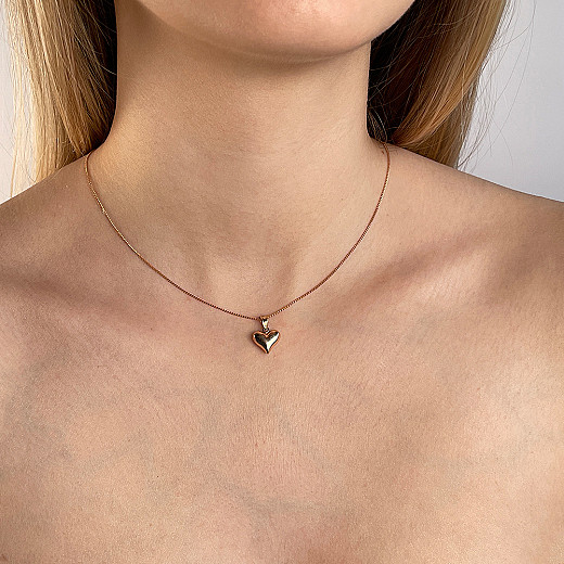 Підвіс-серце з червоного золота з алмазною гранню P-504-P/01 №5