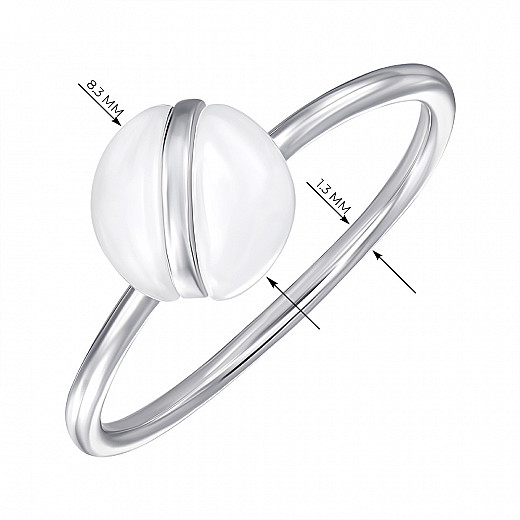Каблучка зі срібла та кераміки SR2905-W-R/12 №3