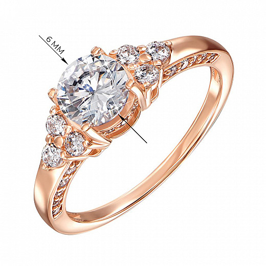 Кольцо из красного золота с фианитами Tesori Zirconia 12192/01/0/4184 №3