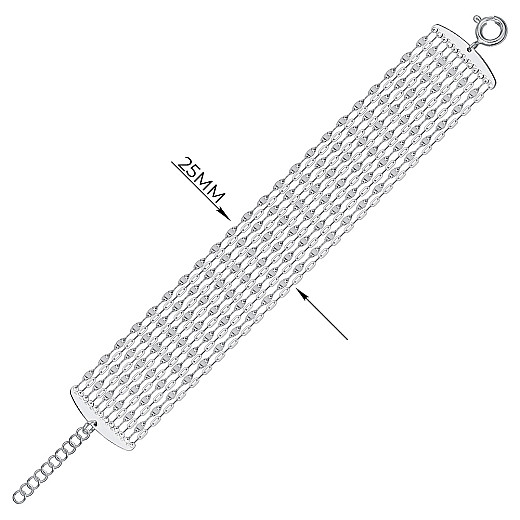 Широкий браслет зі срібла  BCFXD000001-B/12 №4