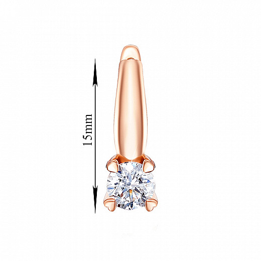 Сережки з червоного золота з фіанітами s Zirconia 22054/01/0/21 №2
