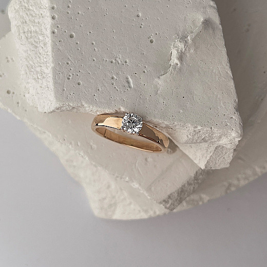 Каблучка з червоного золота з фіанітом S Zirconia  13295/01/1/4028 №6