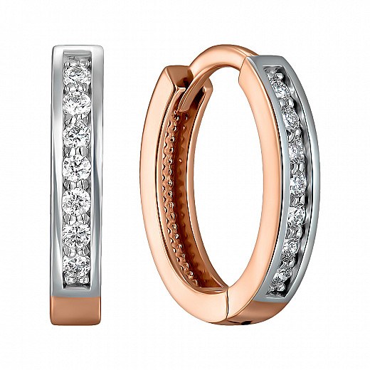 Серьги-конго из красного золота с бриллиантами UZ27243289: цена