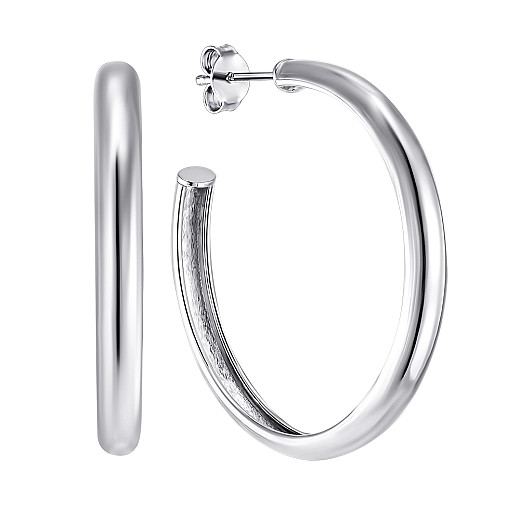 Серьги-кольца из серебра ORT_9185-E/12