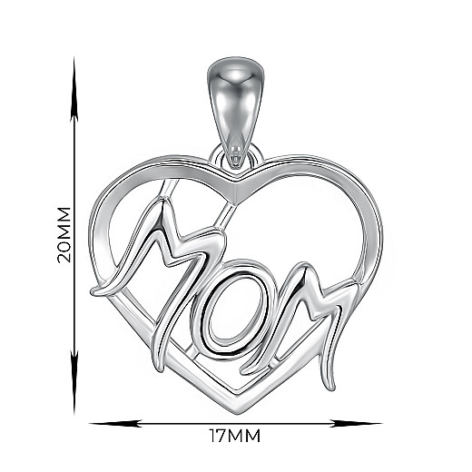 Підвіска-серце MOM зі срібла  SZDP00322-P/12 №3