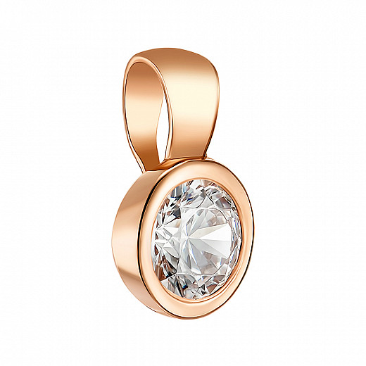 Підвіска з червоного золота із завальцьованим фіанітом S Zirconia 31325/SW №2