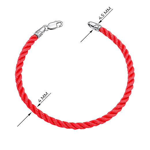 Червоний шовковий браслет зі срібною застібкою  SGrit3mm Red BR ROD №3