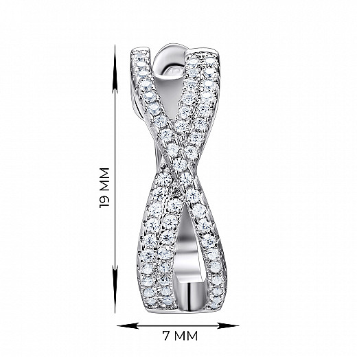 Сережки зі срібла з фіанітами ISA0153-E/12/1 №2
