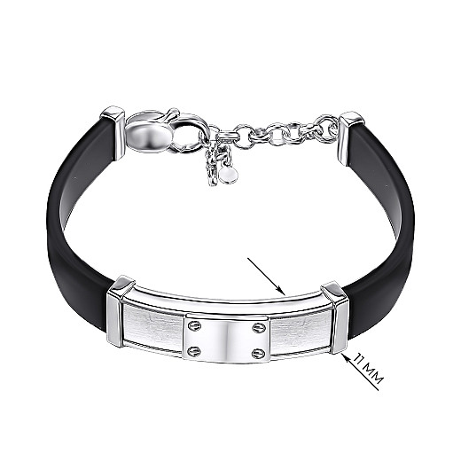 Браслет из серебра с каучуком BRBXU000119-B/12 №3