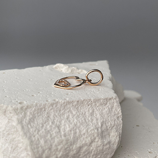 Підвіска-серце з червоного золота з фіанітами 3875 №7