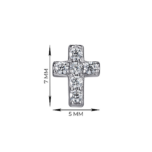 Сережка-пірсинг зі срібла з фіанітами DE00292-PI/12/1 №3