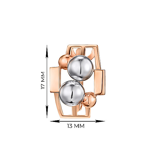 Сережки з комбінованого золота  23735/01/1 №2