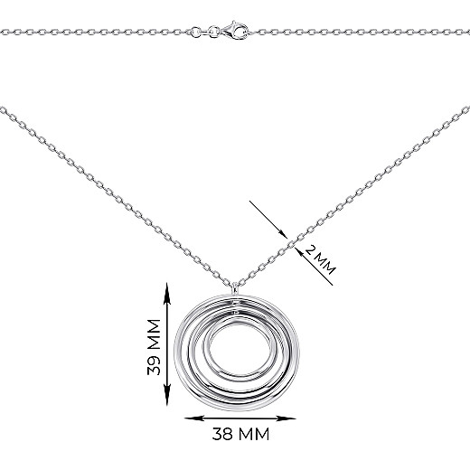 Кольє зі срібла Кільця CLT_12181-K/12 №3