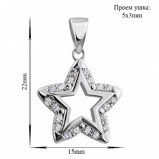Підвіска зі срібла з фіанітами P5139-P/12/1 №2