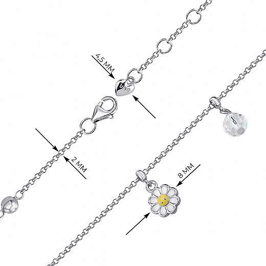 Браслет з срібла з фіанітом s zirconia 419559900625 №3