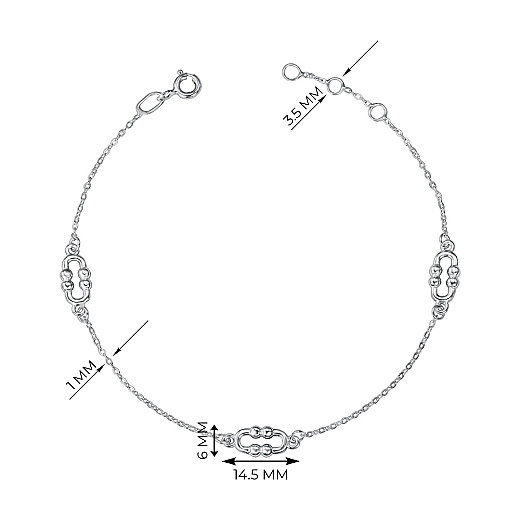 Браслет из серебра 90192/66024-3/12/1 №3