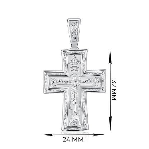 Срібний двосторонній хрестик  c31513 №4