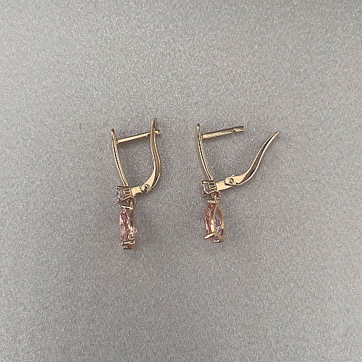 Сережки з червоного золота з білими та рожевими фіанітами Tesori Zirconia 22044/01/0/4604 №4