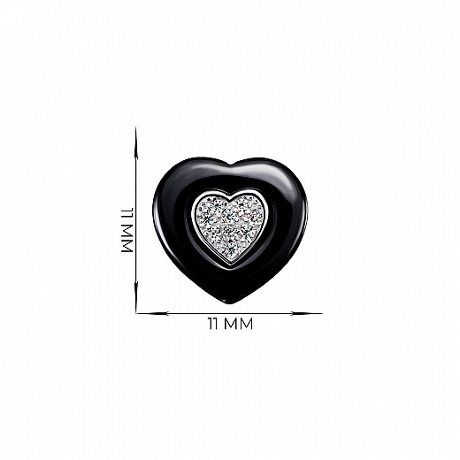 Сережки-пусети зі срібла та кераміки з фіанітами SE1435-B-E/12/1 №2