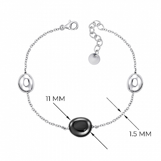 Браслет зі срібла та кераміки SB2824-4-B-B/12 №2