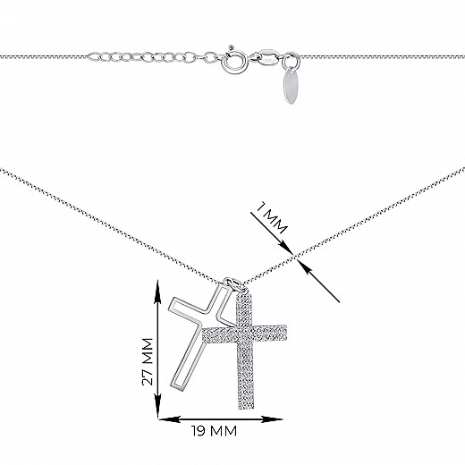 Кольє зі срібла з хрестиком AA398_CL-K/12 №3