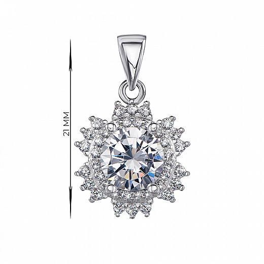 Серебряный кулон с белыми фианитами 1SE62223-P-P/12/1 №2