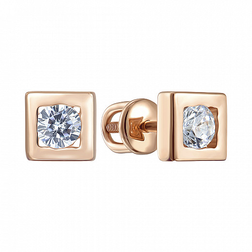 Серьги Sovissimo из красного золота с фианитами 2106850101