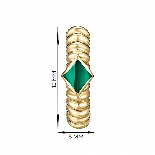 Сережки-кільця з жовтого золота з емаллю P-K-3143-E/03/21038 №2