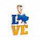 Підвіс з червоного золота з жовто-блакитною емаллю Love Ukraine 32448/01/0/1158 №2