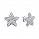 Серебряные серьги-пуссеты Звездочки с фианитами  1SE61408-E-E/12/1