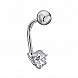 Сережка-пірсинг з білого золота з фіанітом Tesori Zirconia 21482/02/1/4024 №2