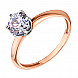Каблучка з червоного золота з фіанітом s zirconia КД4136 Sw