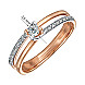 Каблучка на заручини з комбінованого золота з фіанітами 12478 №3