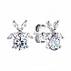 Серьги-пусеты из серебра с фианитом 2S14161-E/12/1