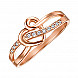 Каблучка з червоного золота з фіанітами 12237
