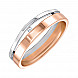 Обручка з комбінованого золота з фіанітом 1077