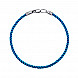 Браслет зі срібла з блакитним шовком SGrit2mm Blue BR ROD
