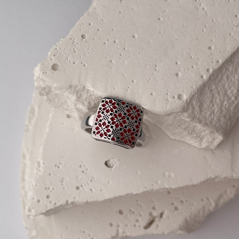 Каблучка з срібла з емаллю 001242/12/1/355 №6